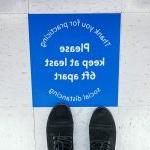 social distancing sign on floor - square & resized