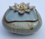 pottery bowl with water lily lid